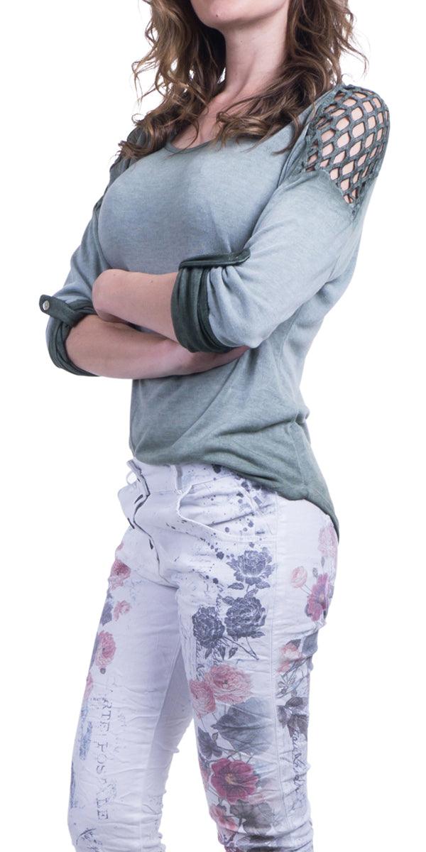 Alice Knit Sweater Top - Gigi Moda - Made in Italy # 8811, Buttons, Cage, Faded, fall, Free Shipping, Gigi Moda, Italian Sweater, Knit, Made in Italy, Shop, Shoulders, Sweater