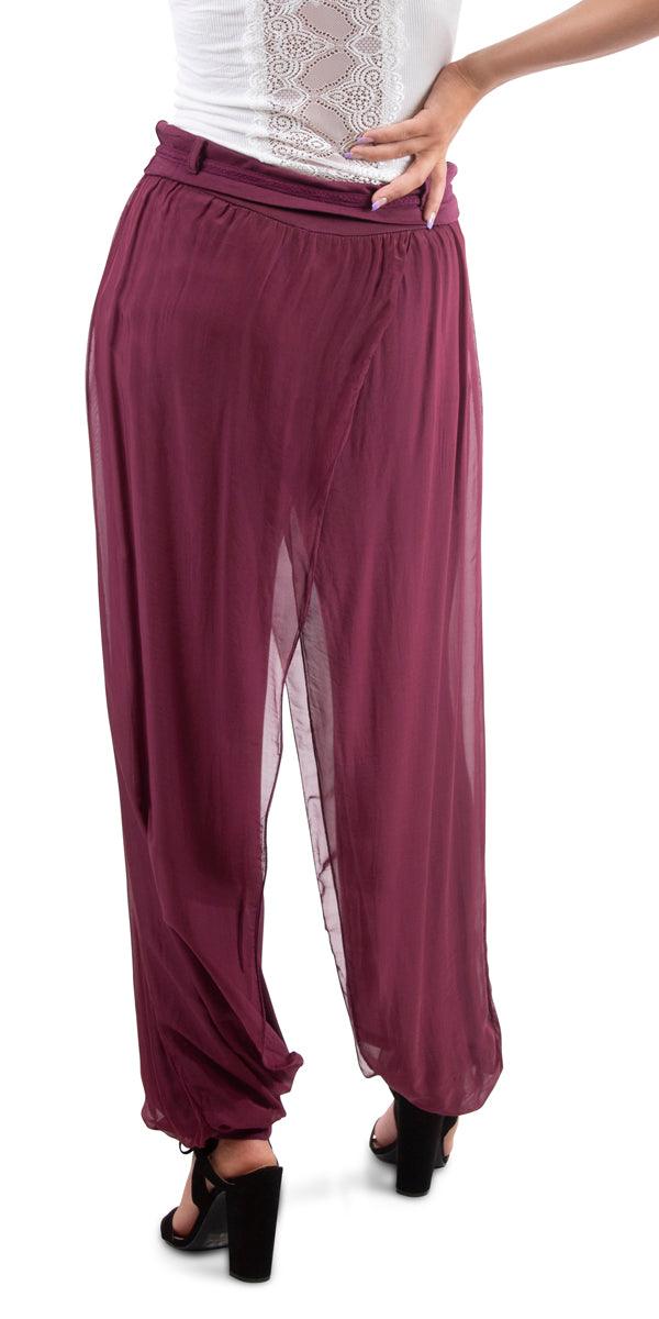 Annete Jogger Pants - Gigi Moda - Made in Italy # elastane, free shipping, gigi moda, jogger, made in italy, one size, silk jogger, viscose