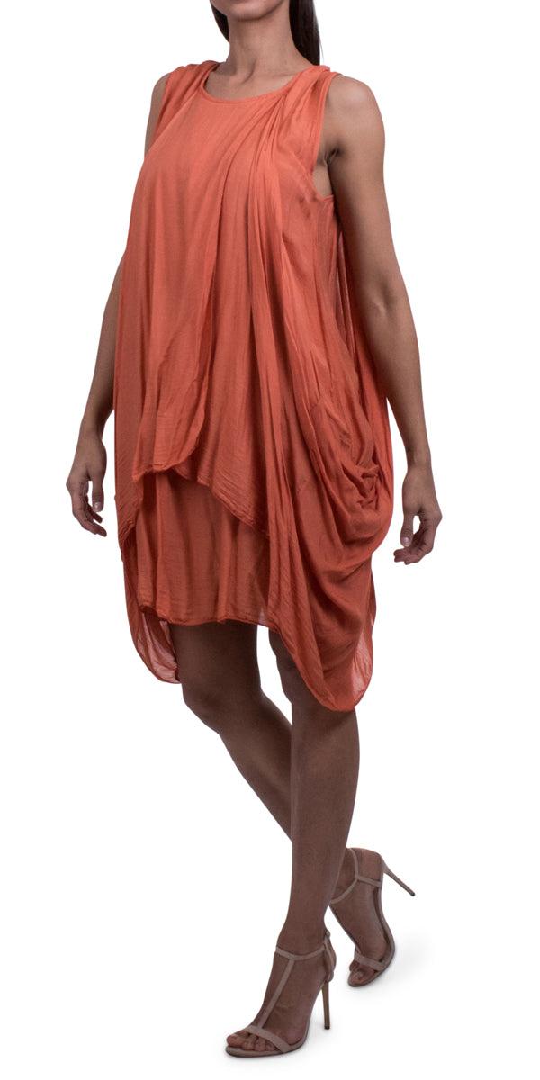 Murano Dress - Gigi Moda - Made in Italy # balloon, Drape, Dress, Gigi Moda, Made in Italy, OS, Sleeves, washable