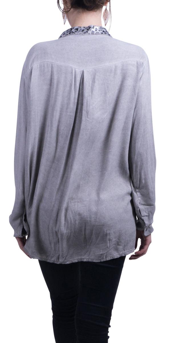 Patricia Blouse - Gigi Moda - Made in Italy # Blouse, Gigi Moda, italian shirt, Leopard Print, Made in Italy, OS, Top