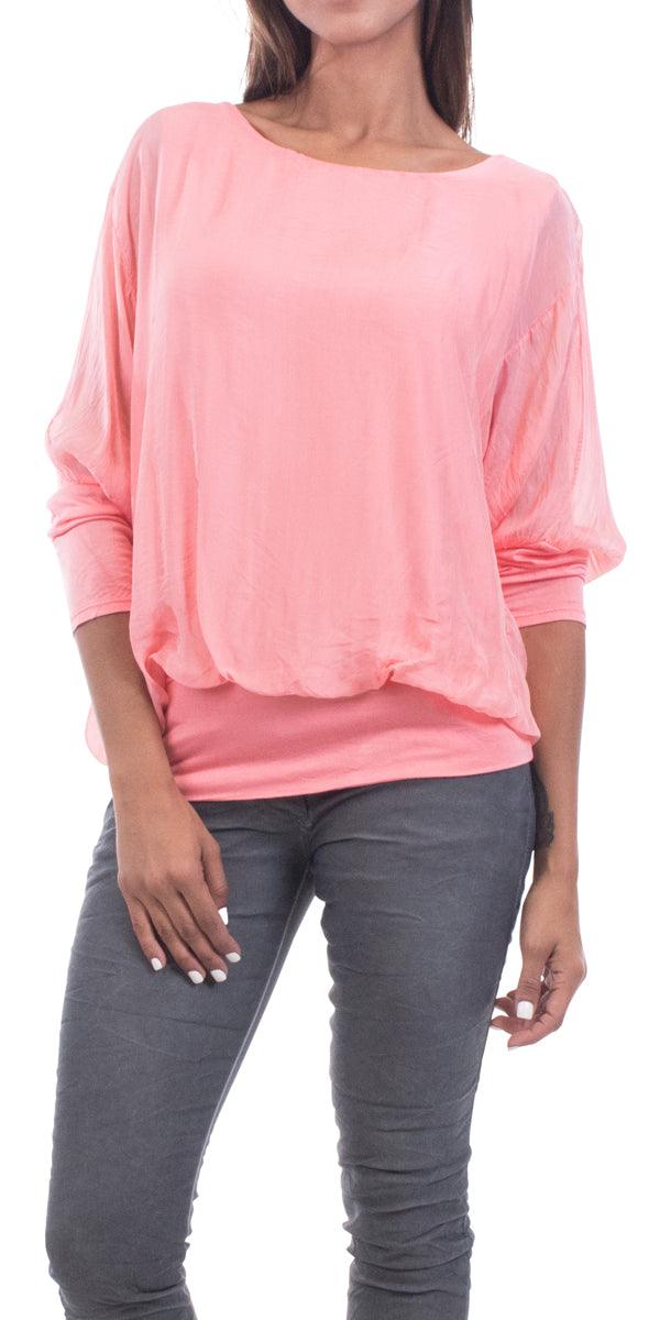 Daphna Blouse - Gigi Moda - Made in Italy # 100% Silk, Blouse, free shipping, Gigi Moda, italian top, Made in Italy, OS, resort, resort wear, Silk, Sleeves, Top, washable