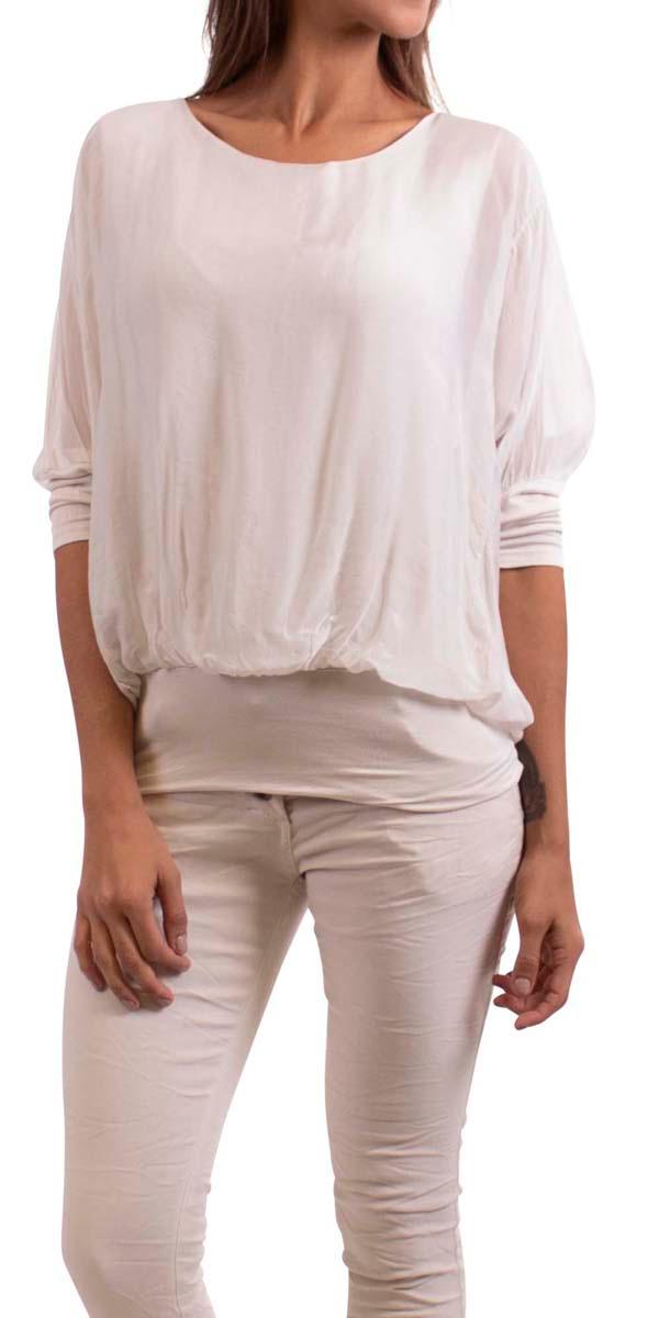 Daphna Blouse - Gigi Moda - Made in Italy # 100% Silk, Blouse, free shipping, Gigi Moda, italian top, Made in Italy, OS, resort, resort wear, Silk, Sleeves, Top, washable