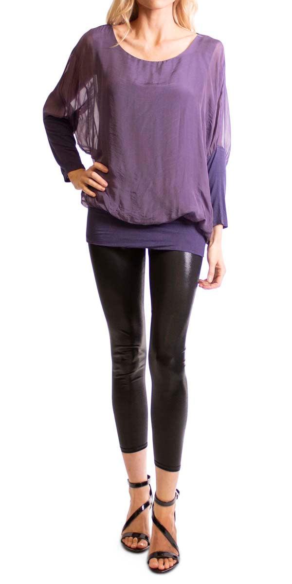 Daphna Blouse - Gigi Moda - Made in Italy # 100% Silk, Blouse, free shipping, Gigi Moda, italian top, Made in Italy, OS, resort, resort wear, Silk, Sleeves, Top, washable