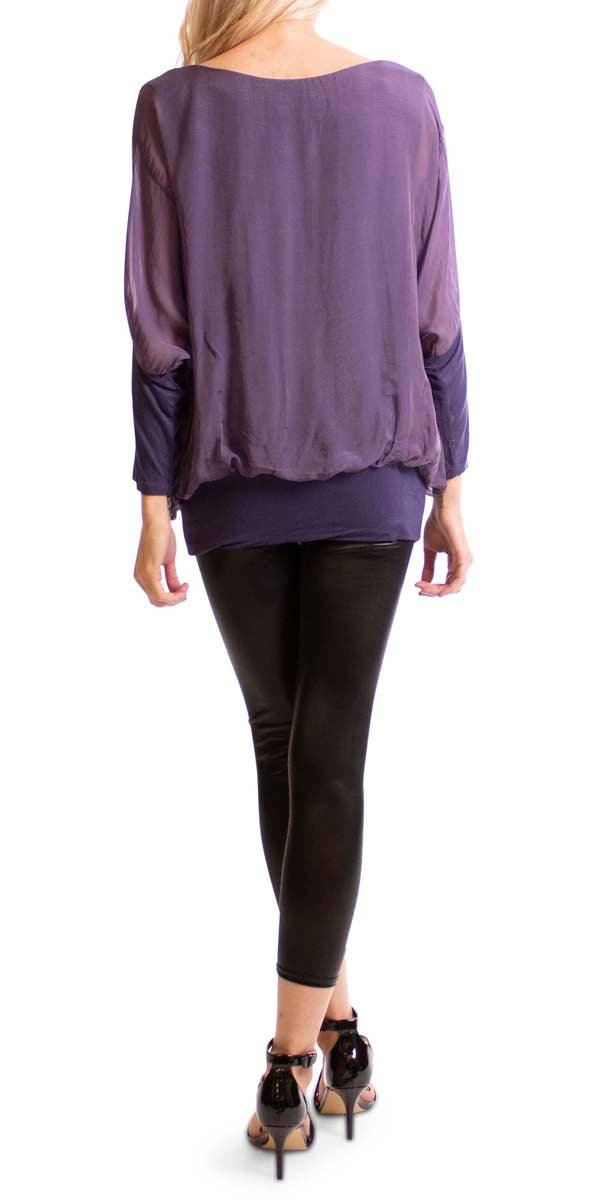 Daphna Blouse - Gigi Moda - Made in Italy # 100% Silk, Blouse, free shipping, Gigi Moda, italian top, Made in Italy, OS, resort, resort wear, Silk, Sleeves, Top, washable