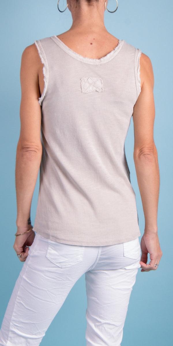 Avena Cotton Tank - Gigi Moda - Made in Italy # 100% Cotton, Cotton, cotton top, Gigi Moda, Made in Italy, one size, OS, Sleeveless, spring, summer, tank, Tank Top, Top
