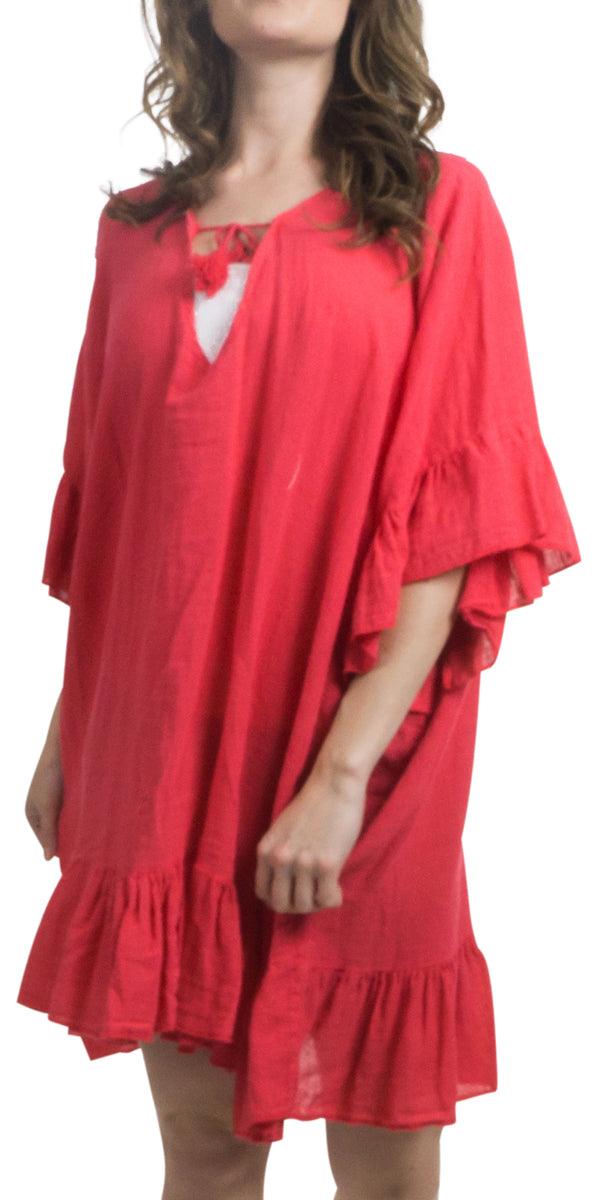 Atalia Tunic - Gigi Moda - Made in Italy # Cotton, Dress, Gigi Moda, Linen, Made in Italy, one size, OS, ruffle dress
