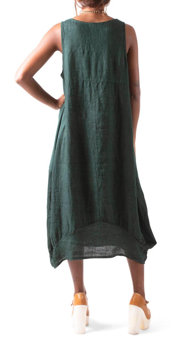 Luna Dress - Gigi Moda - Made in Italy # 100% Linen, Dress, Gigi Moda, Linen, Made in Italy, OS, Pockets, Sleeveless
