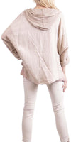Gineria Hoodie - Shop Gigi Moda - Made in Italy # button, Cotton, Gigi Moda, Linen, Made in Italy, Pockets, Spring, Washable