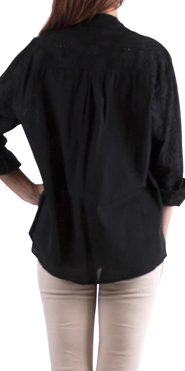 Occhiello Button Down Shirt - Gigi Moda - Made in Italy # 100% Cotton, button down, collared, eyelet, front pockets, Gigi Moda, italian apparel, italian brand, Italian Clothing, italian shirt, Made in Italy, online shopping, OS, shirt, shop gigi moda, Top