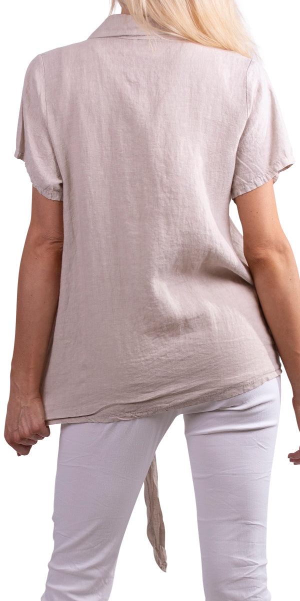 Drava Blouse - Gigi Moda - Made in Italy # 100% Linen, Blouse, Linen, Made in Italy, spring, Top