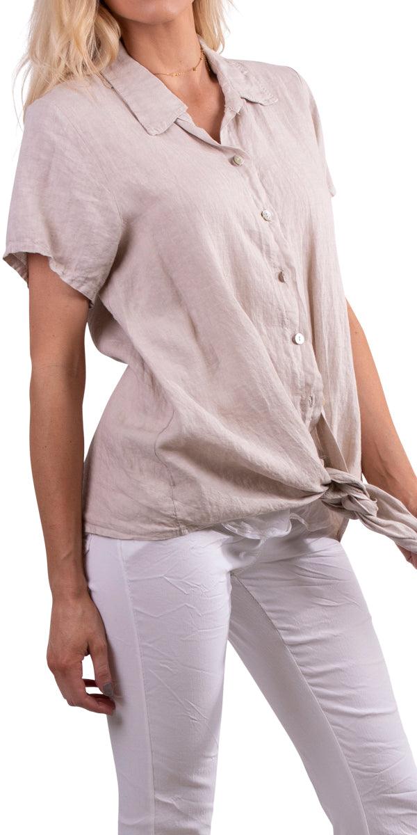 Drava Blouse - Gigi Moda - Made in Italy # 100% Linen, Blouse, Linen, Made in Italy, spring, Top