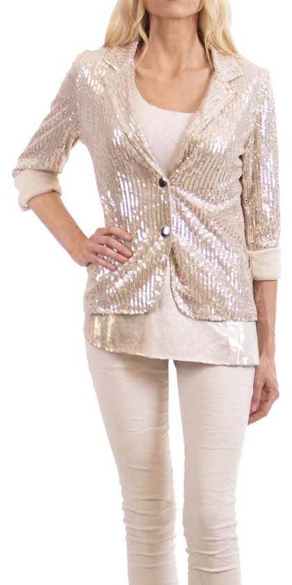 Seguna Blazer - Gigi Moda - Made in Italy # blazer, fancy jacket, Gigi Moda, holiday, Italian jacket, Made in Italy, one size, sequin jacket, Sequins