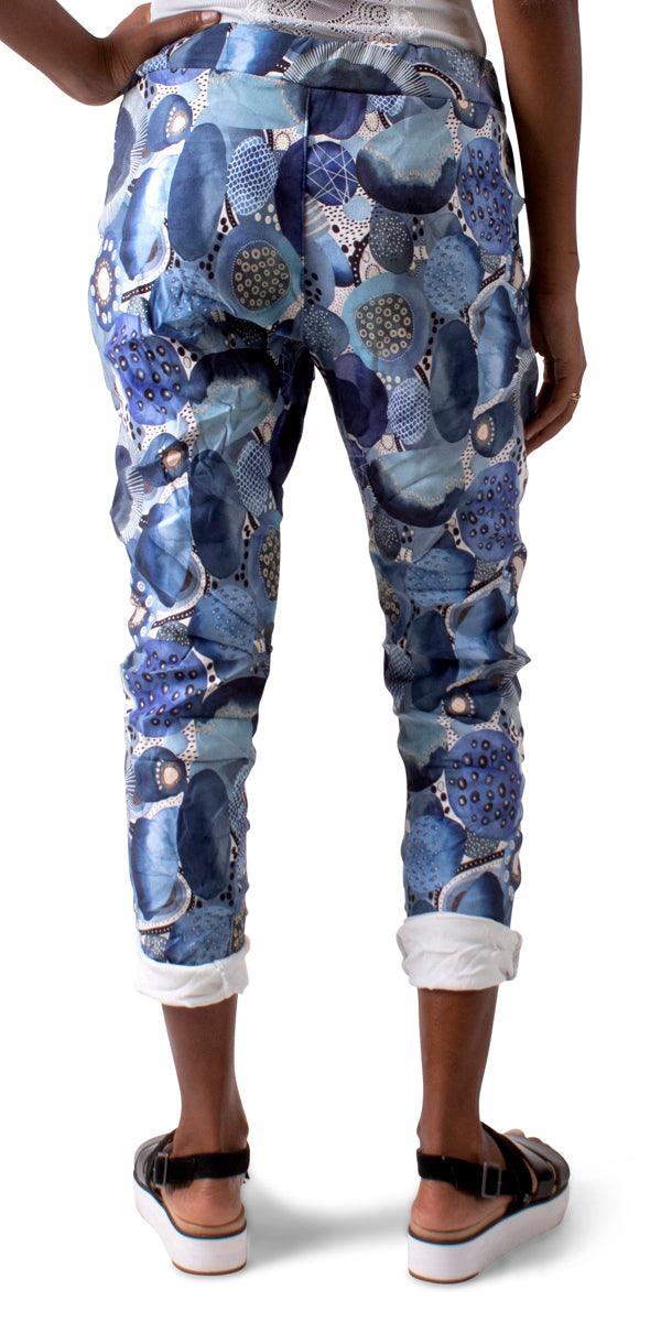 Cerchio Tie-Waist Pants - Gigi Moda - Made in Italy # circle print, COMFY PANTS, Cropped pants, faux suede, gigi moda, gigi moda. made in italy, Italian pant, Made in Italy, Pants, STRETCHY PANT, Tie waist