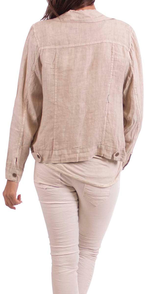 Lorenzo Linen Jacket - Gigi Moda - Made in Italy # 100% Linen, button down, clothing for women, front pockets, Gigi Moda, italian apparel, Jacket, Linen jacket, Made in Italy, OS, solid color, Top, washable