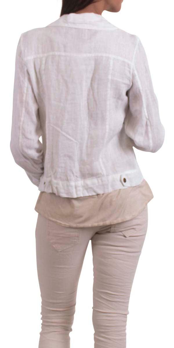 Lorenzo Linen Jacket - Gigi Moda - Made in Italy # 100% Linen, button down, clothing for women, front pockets, Gigi Moda, italian apparel, Jacket, Linen jacket, Made in Italy, OS, solid color, Top, washable