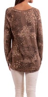 Analia Print Sweater - Shop Gigi Moda - Made in Italy # animal print, elastane, fall, free shipping, made in italy, metallic, one size, polyester, resort, resort wear, V-neck, viscose, winter