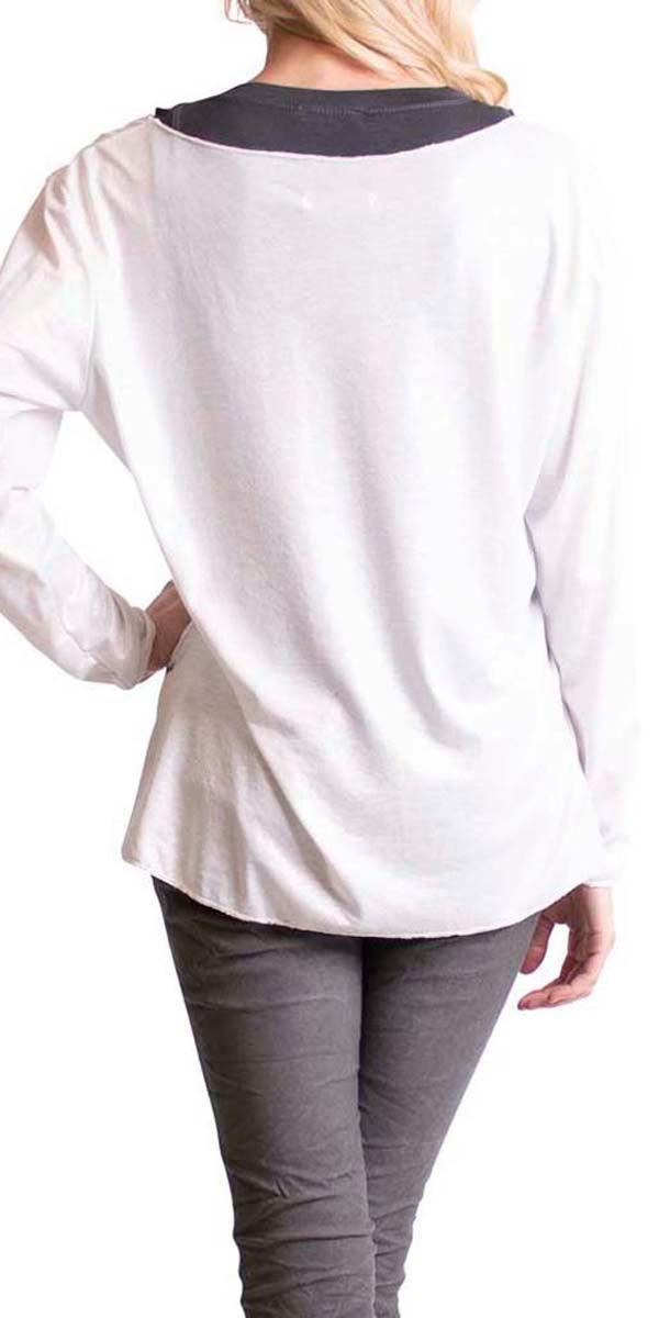 Val V-Neck Shiny Blouse - Gigi Moda - Made in Italy # fall, italian top, Made in Italy, Sleeves, Top