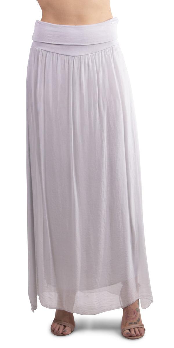 Sondra Maxi Skirt - Gigi Moda - Made in Italy # 100% Silk, color, fashion, flowing, flowy, Gigi Moda, long skirt, Made in Italy, OS, Silk, Skirt, spring, style, summer, two layer