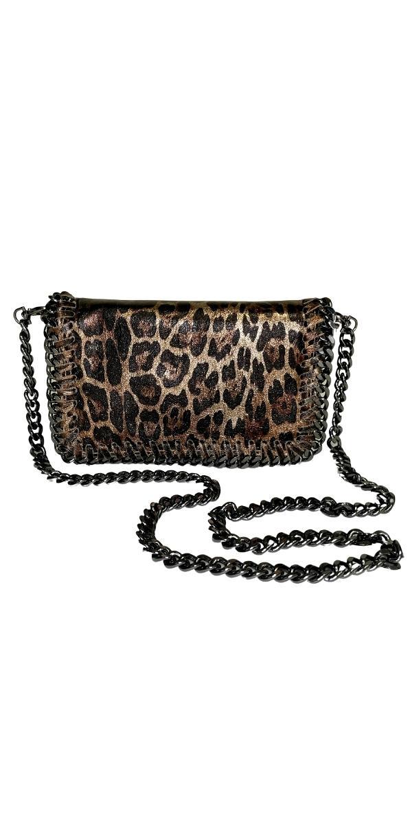 The Mini Leopard Fiona - Gigi Moda - Made in Italy # Chains, genuine leather, Gigi Moda, Handbag, Leopard Print, Made in Italy, Purse