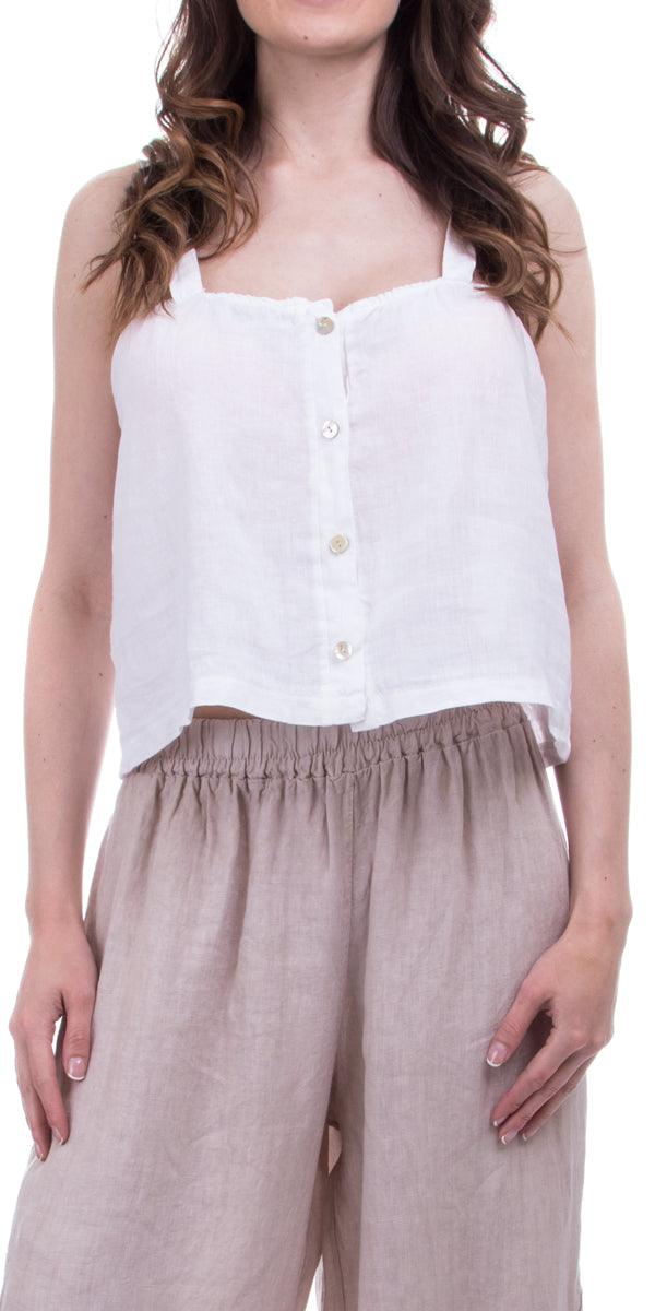 Anna Linen Top - Gigi Moda - Made in Italy # Crop Top, linen top, Made in Italy, SPRING TOP, summer top, Tank Top