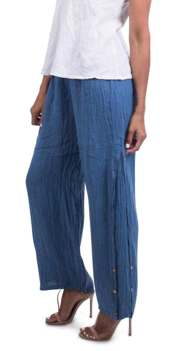 Sundaze Pant - Gigi Moda - Made in Italy # 100% Linen, Gigi Moda, Linen, Made in Italy, OS, Pants, WIDE, WIDE LEG