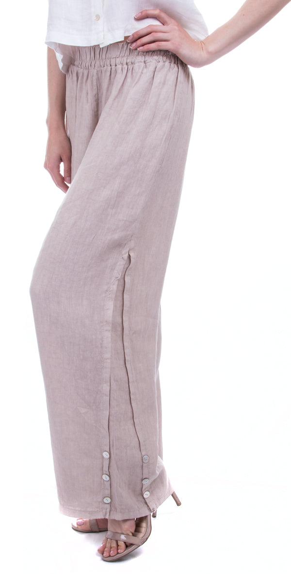 Sundaze Pant - Gigi Moda - Made in Italy # 100% Linen, Gigi Moda, Linen, Made in Italy, OS, Pants, WIDE, WIDE LEG