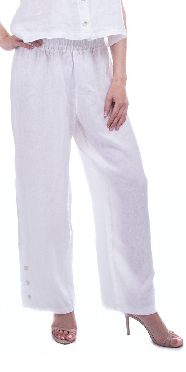 Sundaze Pant - Gigi Moda - Made in Italy # 100% Linen, Gigi Moda, Linen, Made in Italy, OS, Pants, WIDE, WIDE LEG