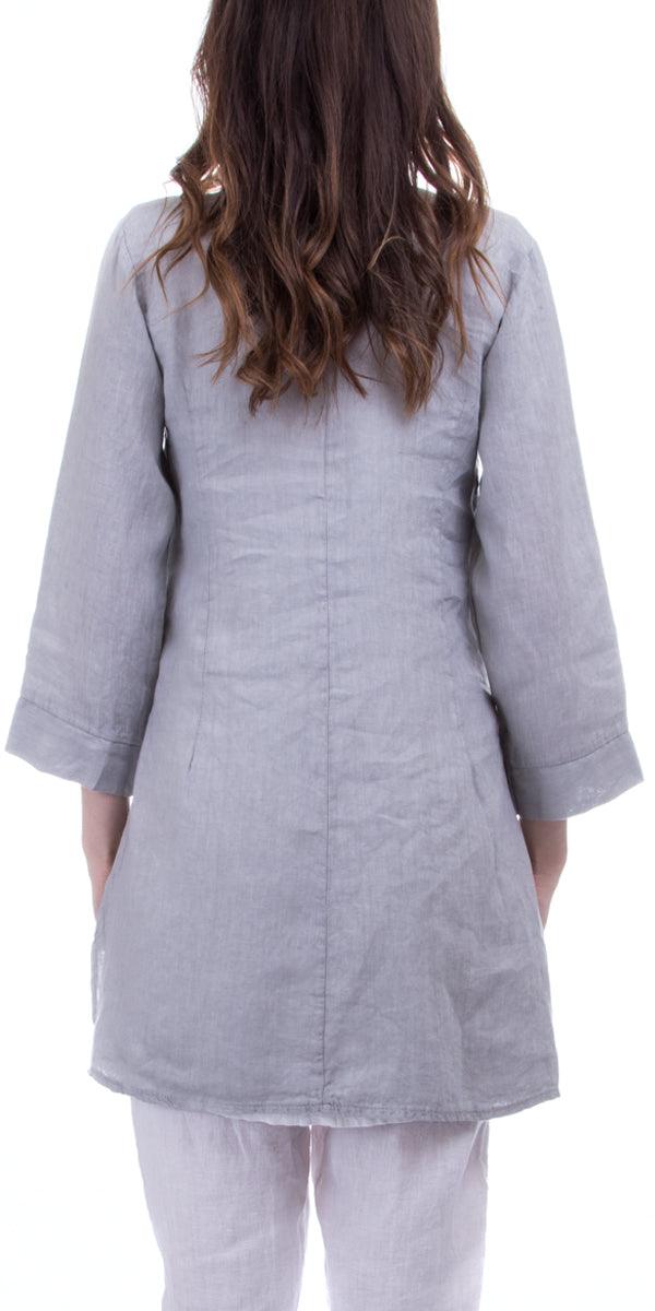 Tazia Tunic - Gigi Moda - Made in Italy # 100% Linen, Large, Linen, Made in Italy, Medium, Small, Top, Tunic, Two Piece