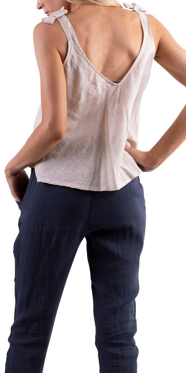 Farbella Linen Tank - Gigi Moda - Made in Italy # 100% Linen, free shipping, italian top, Linen, Made in Italy, resort wear, Sleeveless, summer, Top