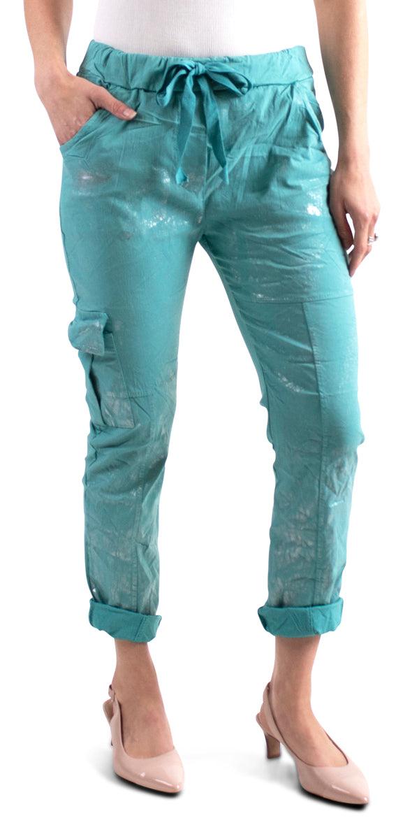 Umbria Cotton Pant - Gigi Moda - Made in Italy # casual, comforatable fit, comfortable, comfy, Cotton, cropped pants, drawstring, drawstring pant, fall, fashion, Gigi Moda, gigimoda, glitter, italian, Made in Italy, new, OS, Pants, pockets, spring, summer