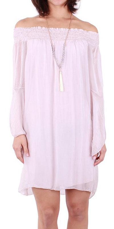 Benedetta Long Sleeve Dress - Gigi Moda - Made in Italy # Dress, Made in Italy, resort wear, spring