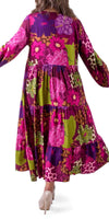 Carina Maxi Dress - Shop Gigi Moda - Made in Italy # Bell sleeve, dress, flower print, Gigi Moda, Made in Italy, Maxi, Maxi Dress, maxi length, Sleeves, tiered ruffle, V Neck