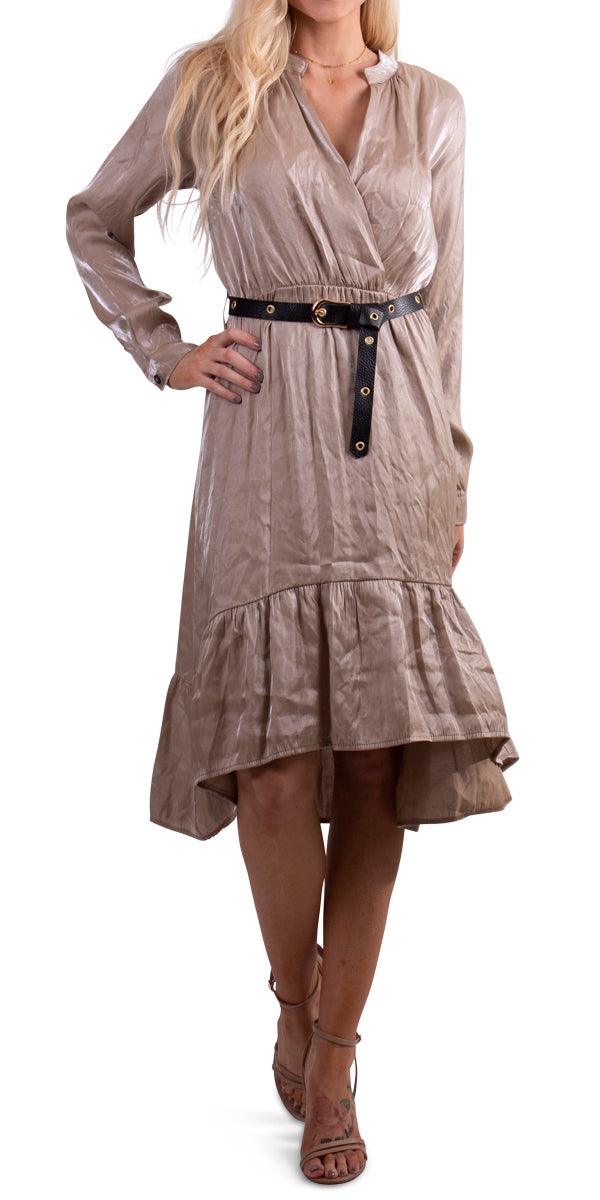 Leah Dress - Gigi Moda - Made in Italy # belt, Dress, Gigi Moda, high low, Made in Italy, one size, polyester