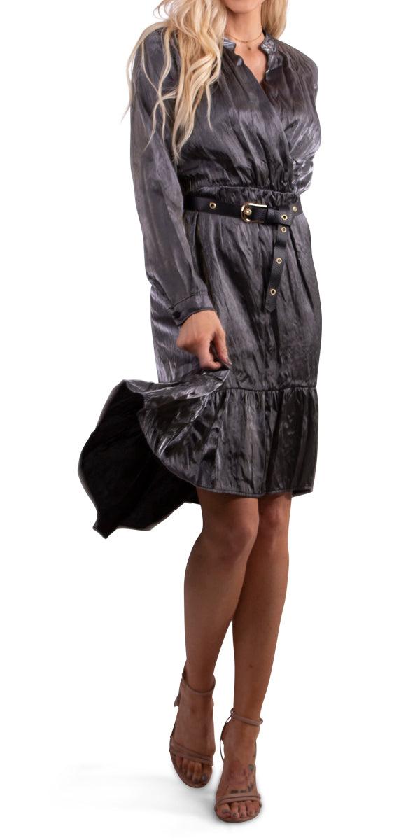 Leah Dress - Gigi Moda - Made in Italy # belt, Dress, Gigi Moda, high low, Made in Italy, one size, polyester