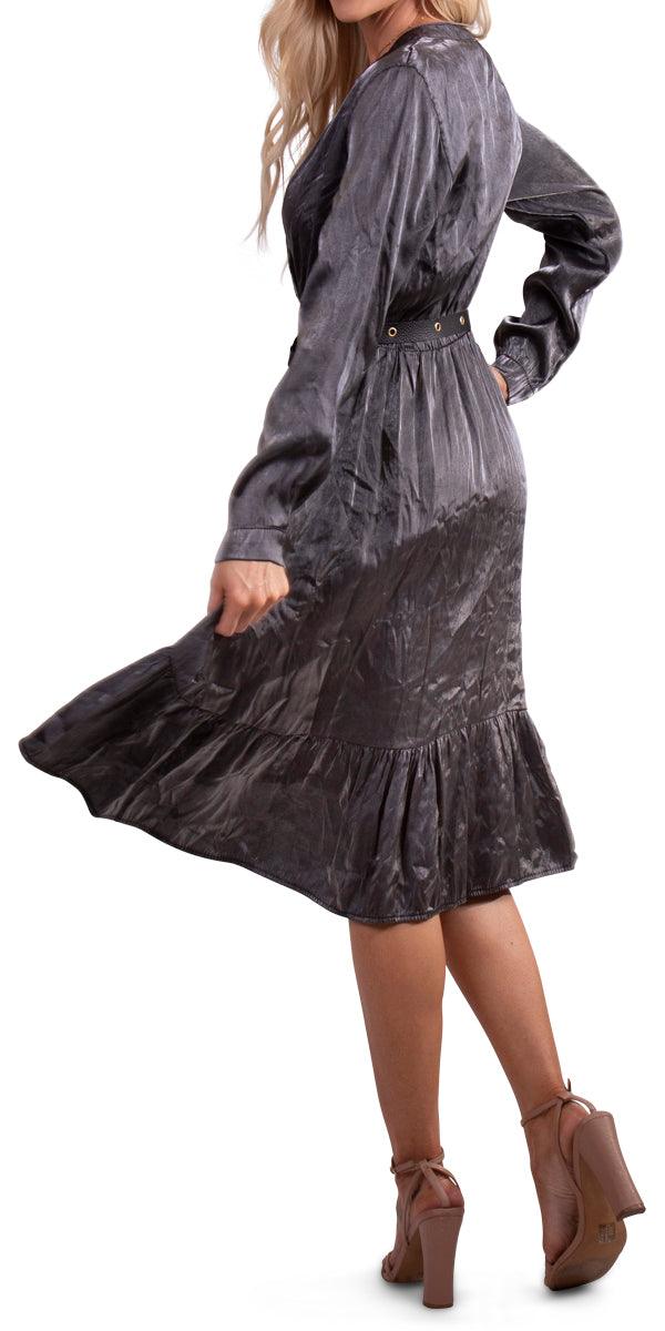 Leah Dress - Gigi Moda - Made in Italy # belt, Dress, Gigi Moda, high low, Made in Italy, one size, polyester