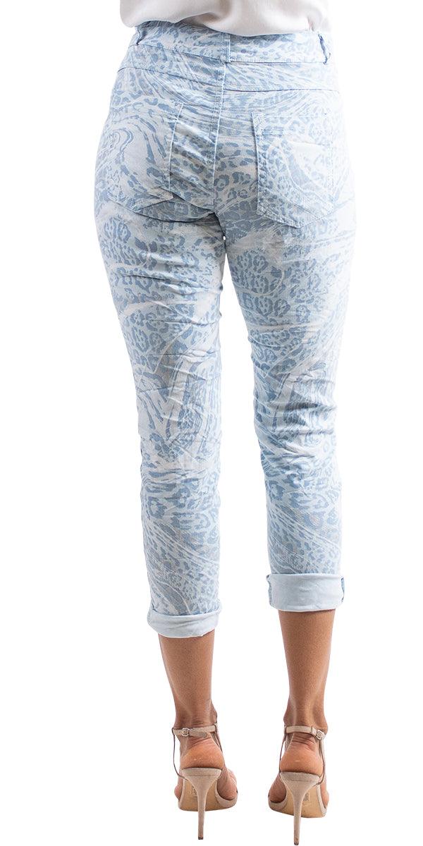 Antonella Animal Wave Pant - Gigi Moda - Made in Italy # Animal Wave Print, clothing for women, comfortable fit, italian clothes, made in italy, pant, womens clothing