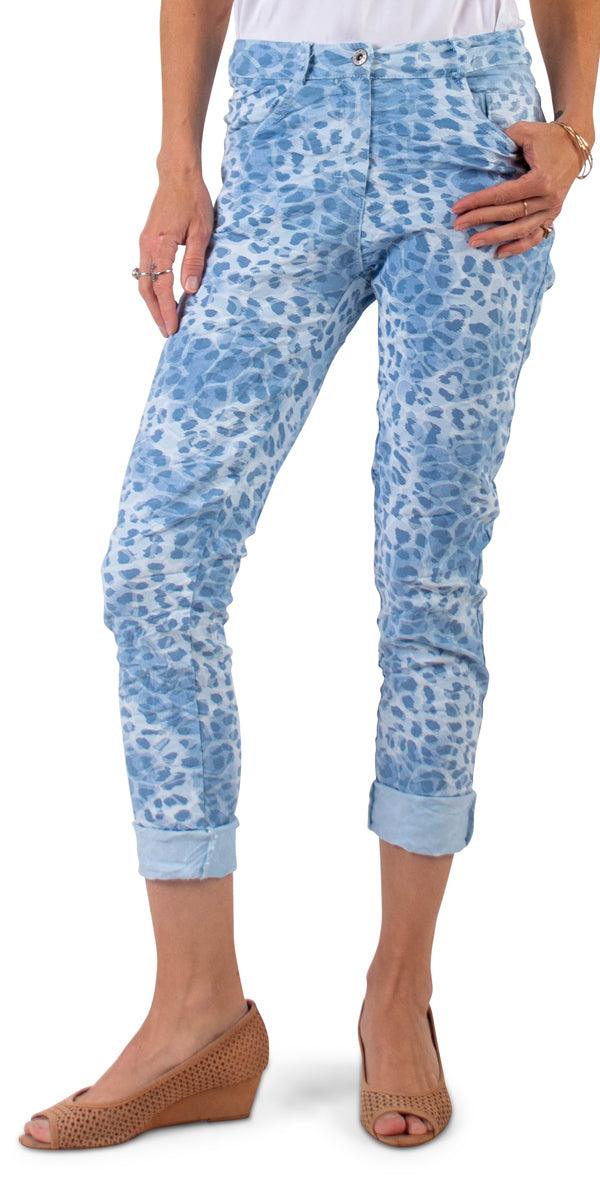 Antonella Cheetah Print Pant - Gigi Moda - Made in Italy # animal print, cheetah print, clothing for women, comfortable fit, gigimoda, italian clothes, made in italy, pant, Pockets, womens clothing, zip fly