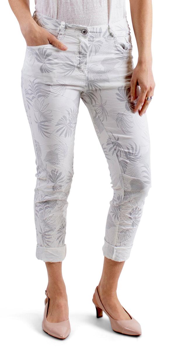 Kentia Palm Print Pant - Gigi Moda - Made in Italy # clothing for women, comfortable fit, Gigi Moda, italian clothes, made in italy, palm print, pant, resort wear, spring, womens clothing