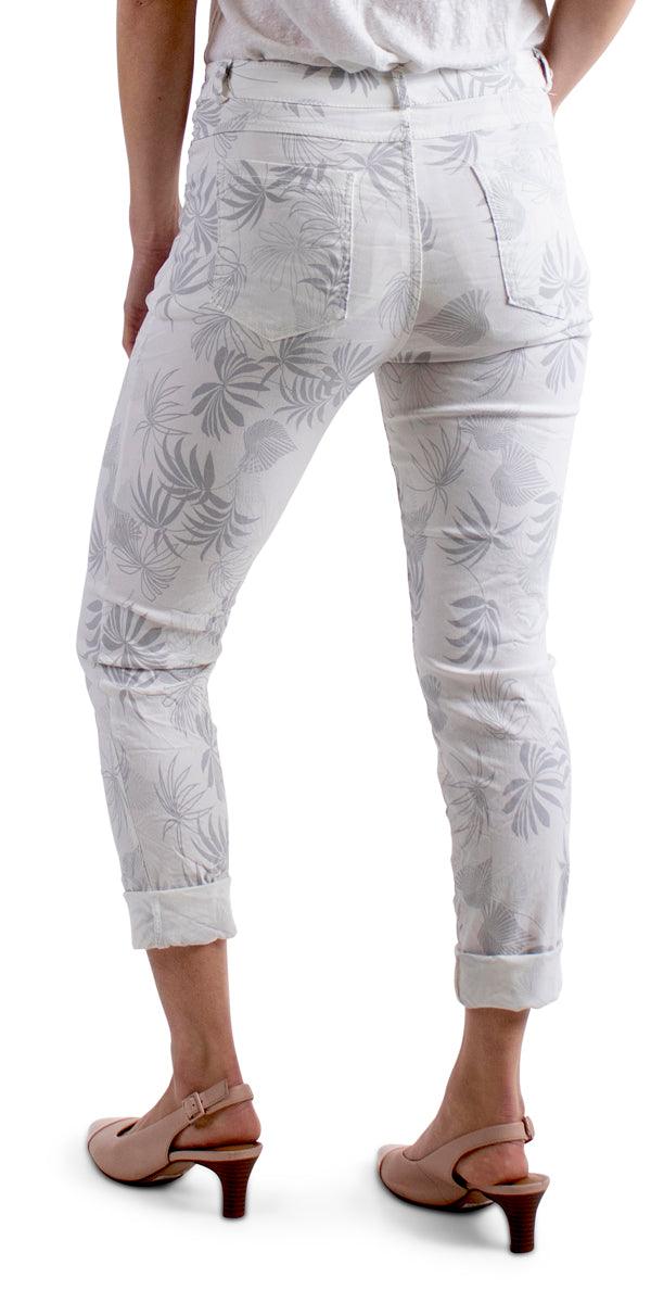 Kentia Palm Print Pant - Gigi Moda - Made in Italy # clothing for women, comfortable fit, Gigi Moda, italian clothes, made in italy, palm print, pant, resort wear, spring, womens clothing