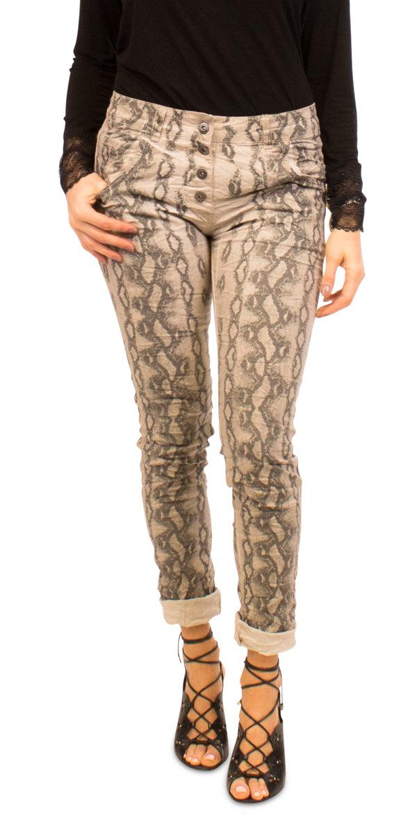 Lizz Python Print Jeans - Gigi Moda - Made in Italy # Cotton, Jeans, Made in Italy, Print, Python, SNAKE JEANS, Snake print, STRETCH, STRETCHY PANT