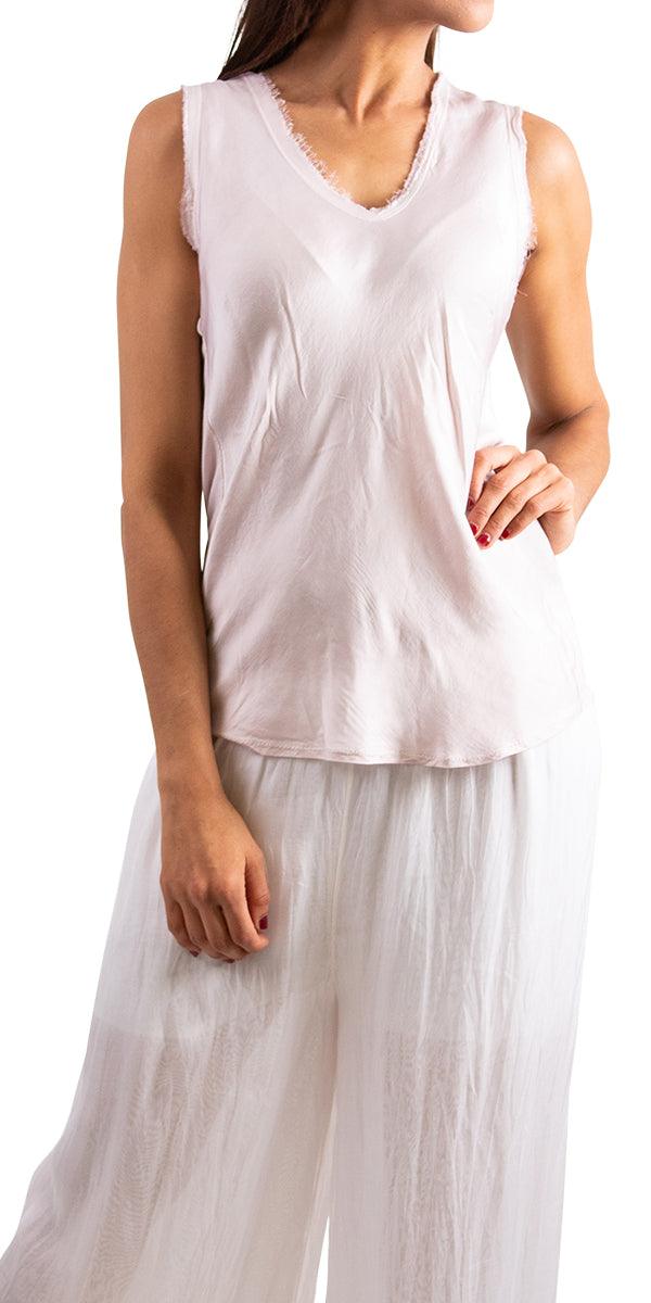 Maglietta Tank - Gigi Moda - Made in Italy # Gigi Moda, hand wash, italian top, Made in Italy, OS, Silk, tank, Top, washable