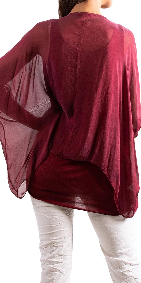 Atila Blouse - Gigi Moda - Made in Italy # 100% Silk, Blouse, Gigi Moda, hand wash, Made in Italy, OS, Silk, Top, washable