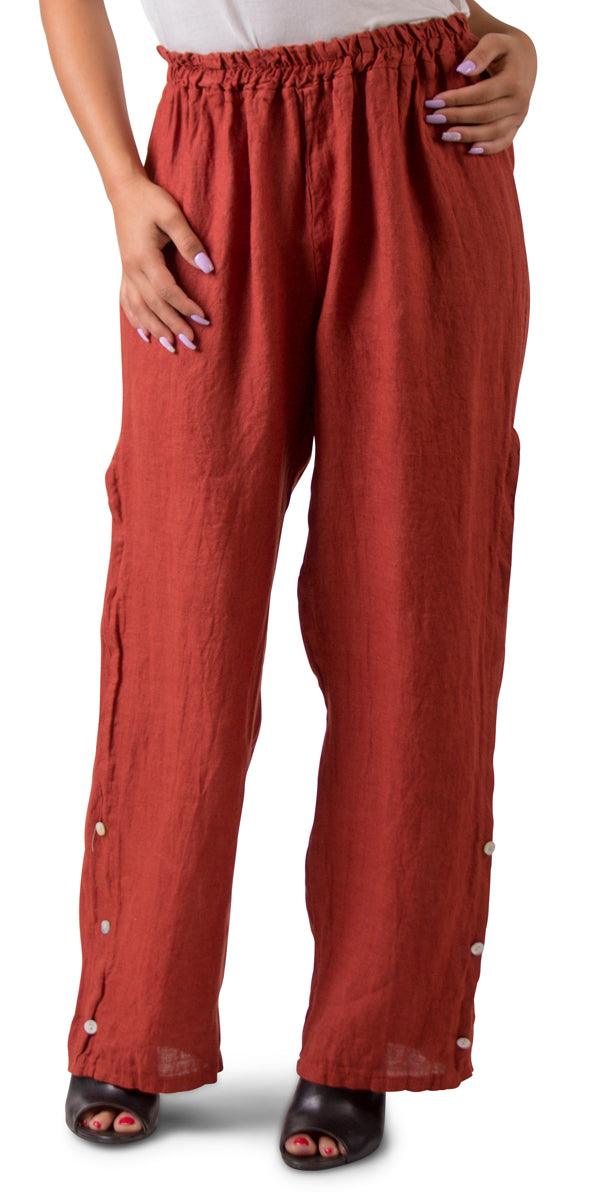Sundaze Pant - Gigi Moda - Made in Italy # 100% Linen, Gigi Moda, Linen, Made in Italy, OS, Pants, WIDE, WIDE LEG