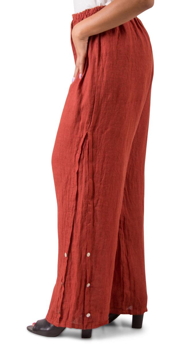 Sundaze Pant - Gigi Moda - Made in Italy # 100% Linen, Gigi Moda, Linen, Made in Italy, OS, Pants, WIDE, WIDE LEG