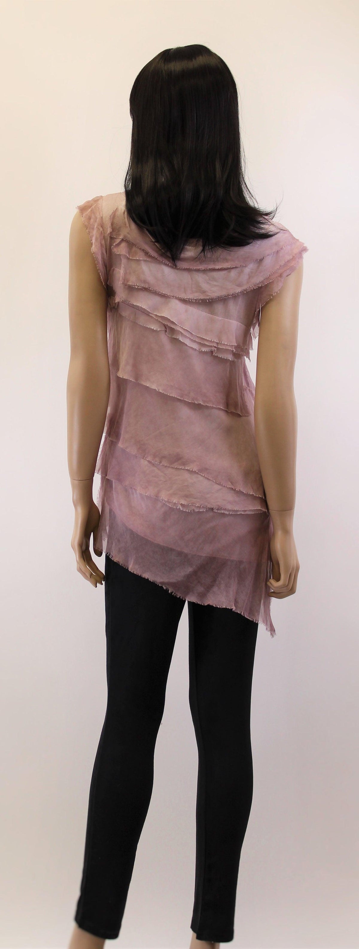 Siena Sleeveless Top - Gigi Moda - Made in Italy # Blouse, Gigi Moda, Made in Italy, one size, OS, Ruffle, Silk, Sleeveless, Top