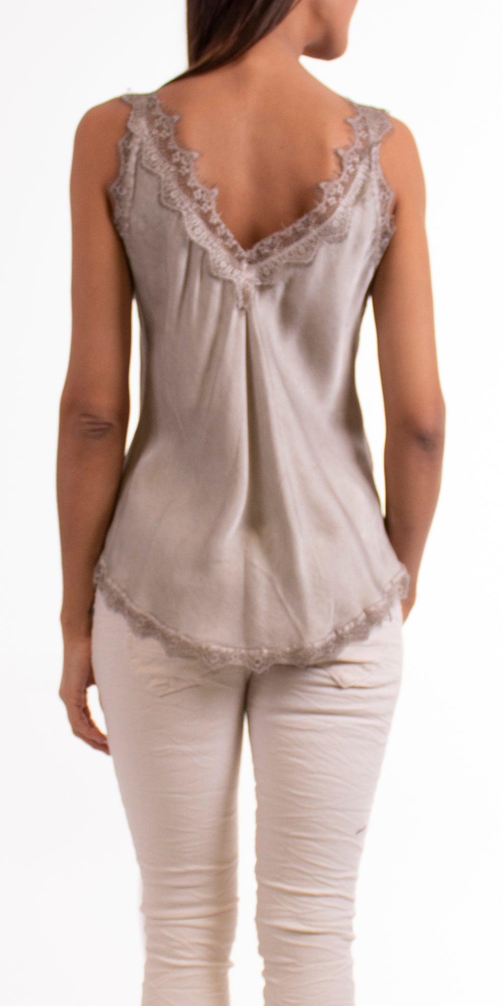 Demi Cami - Gigi Moda - Made in Italy # Blouse, Cami, DEEP V-NECK, free shipping, Gigi Moda, italian top, Made in Italy, OS, resort, resort wear, Top