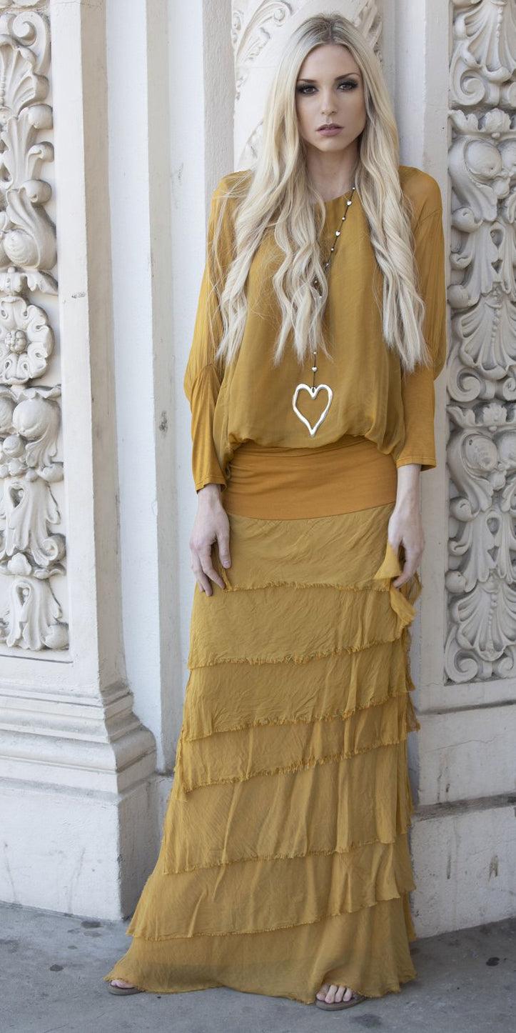 Daphna Blouse - Gigi Moda - Made in Italy # 100% Silk, Blouse, free shipping, Gigi Moda, italian top, Made in Italy, OS, resort, resort wear, Silk, Sleeves, Top, washable