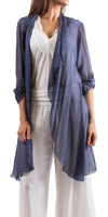 Portici Silk Cardigan - Shop Gigi Moda - Made in Italy # 3/4 sleeve, Cardigan, free shipping, Gigi Moda, long, Made in Italy, one size, OS, Silk, viscose