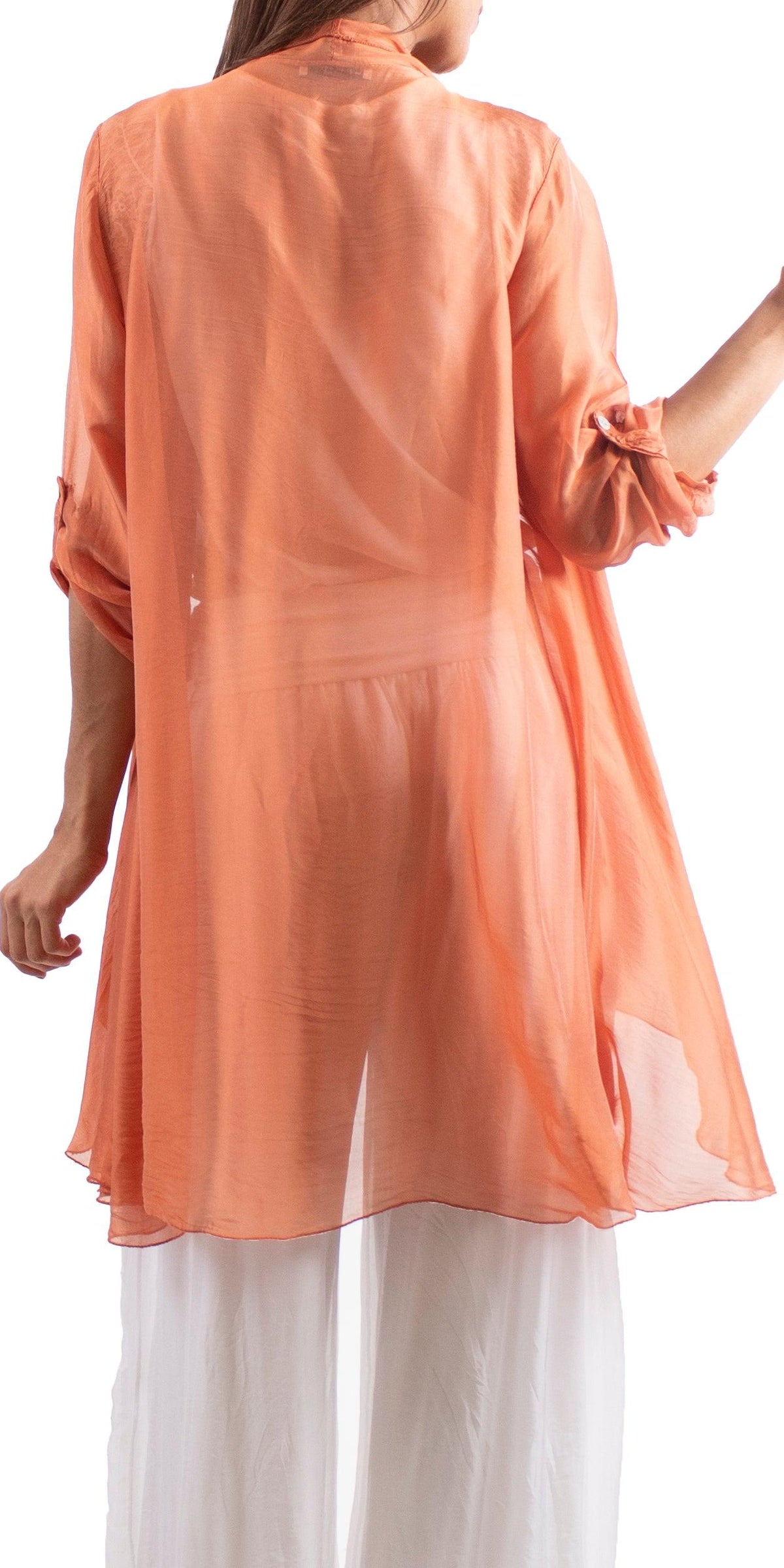 Portici Silk Cardigan - Gigi Moda - Made in Italy # 3/4 sleeve, Cardigan, free shipping, Gigi Moda, long, Made in Italy, one size, OS, Silk, viscose