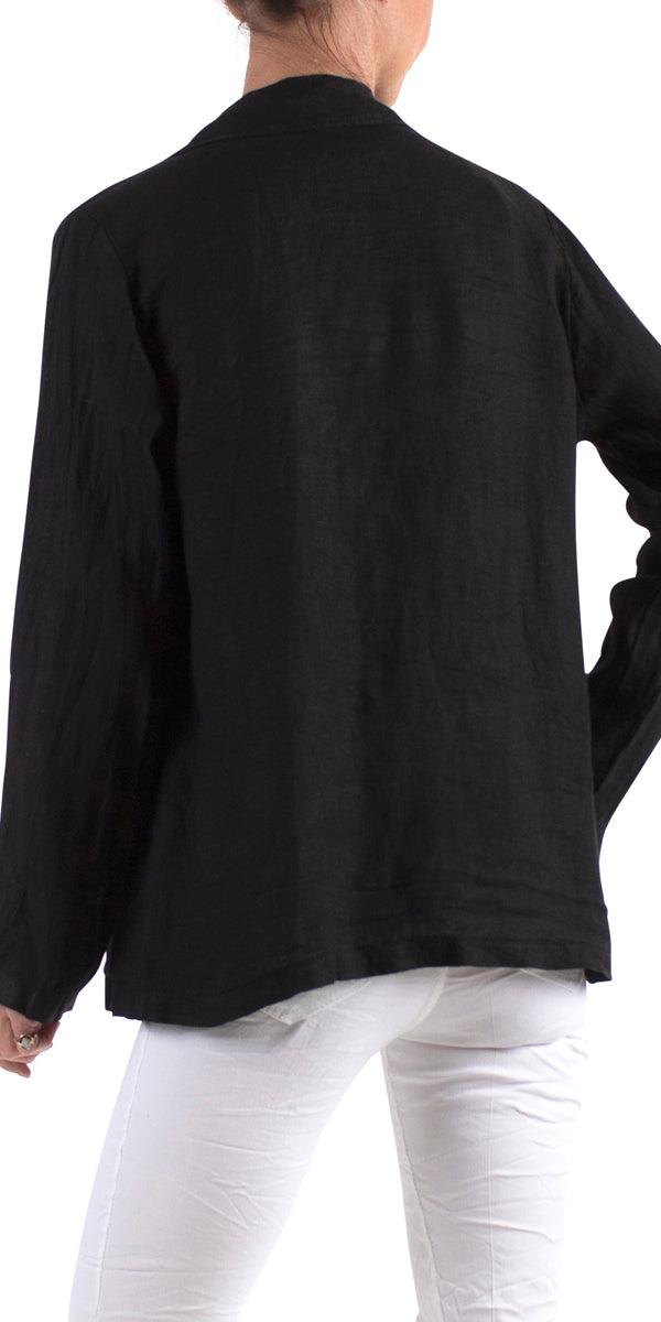 Sabrina Linen Blazer - Gigi Moda - Made in Italy # 100% Linen, blazer, button, clothing for women, Collared, faux pocket, Gigi Moda, italian brand, italian clothes, Italian Fashion, Jacket, open jacket